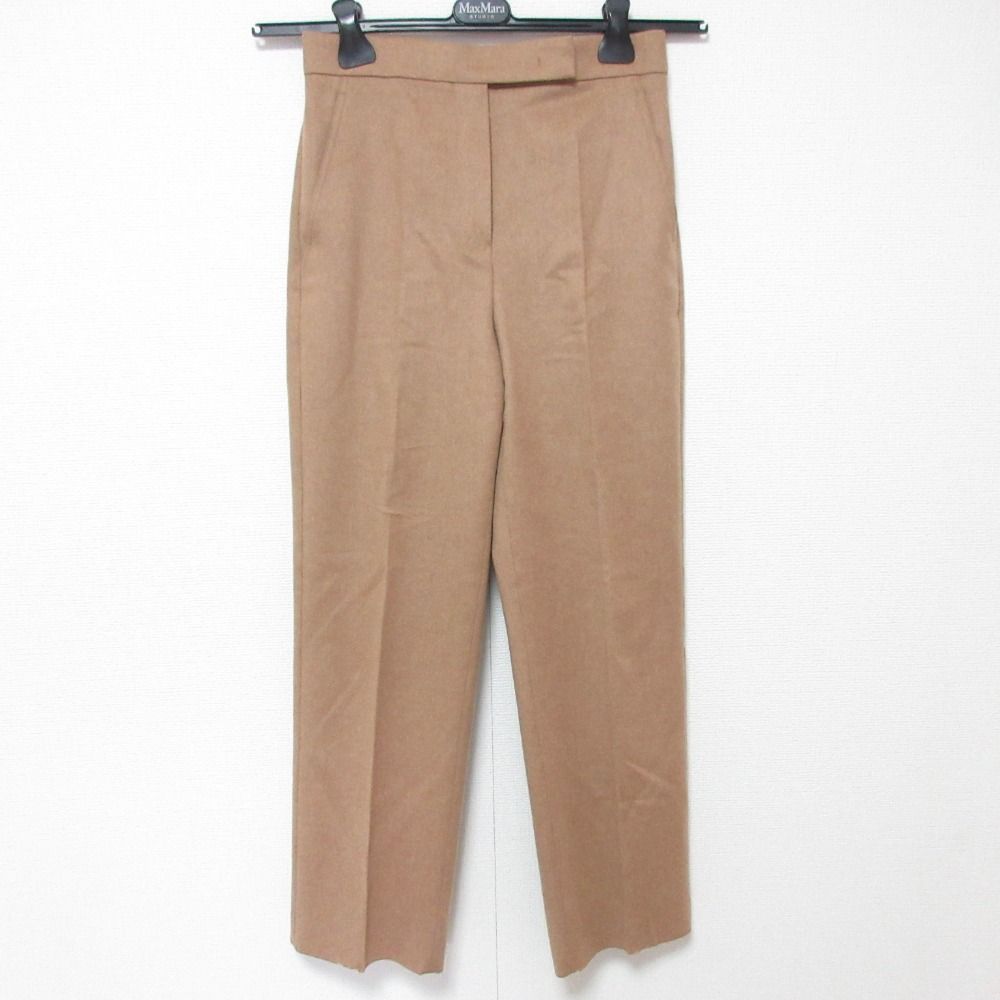 22AW Max Mara マックスマーラ キャメル スラックスパンツ サイズ38 キャメル レディース 古着