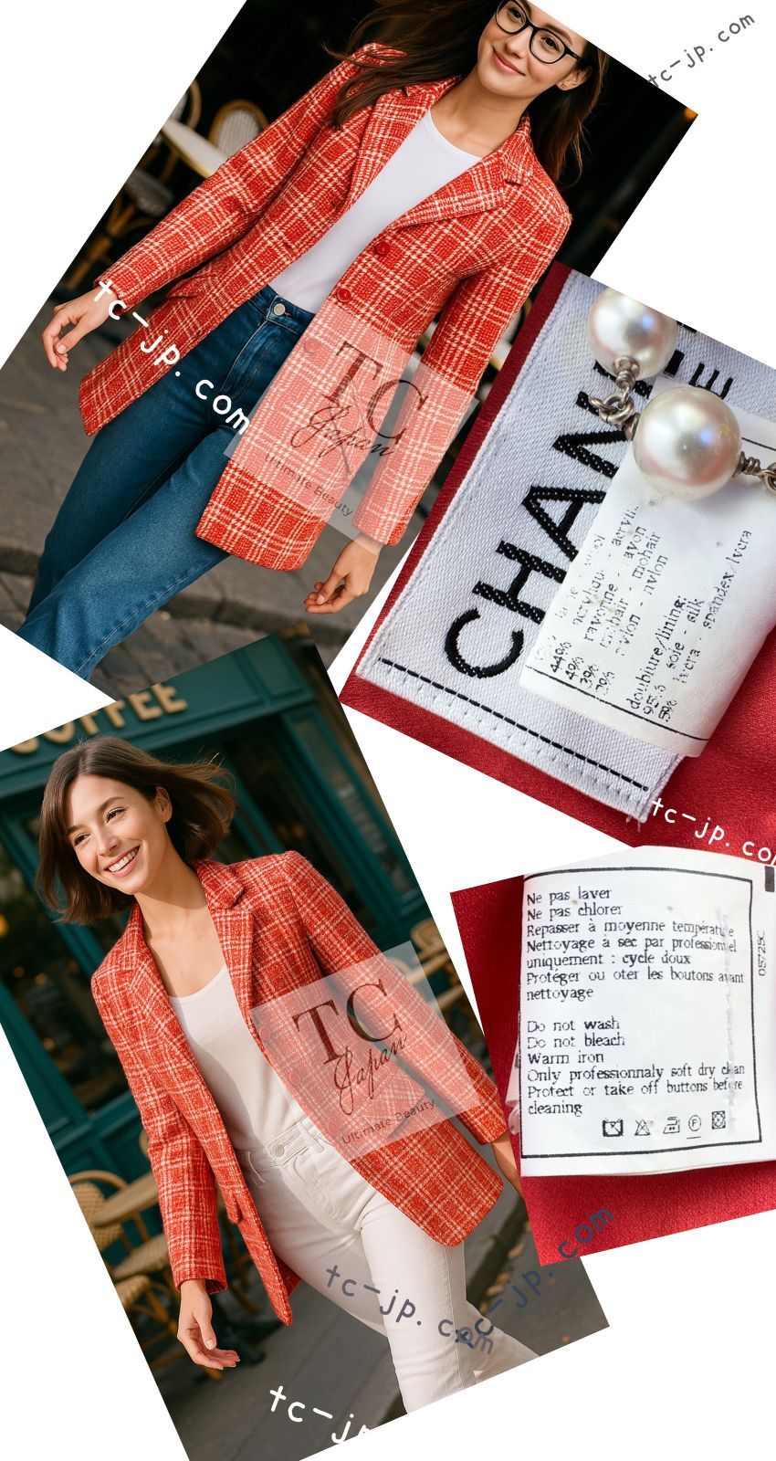 シャネル ジャケット CHANEL 貴重 キャンペーン限定品 レッド ホワイト  