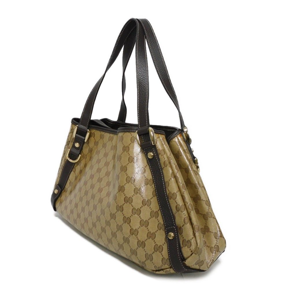 GUCCI グッチ GG クリスタル トート ビニールコーティング ブラウン
