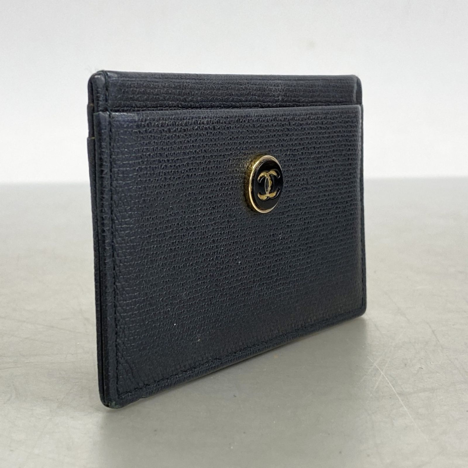 シャネル Chanel シャネル 名刺入れ カードケース ココボタン レザー ブラック レディース