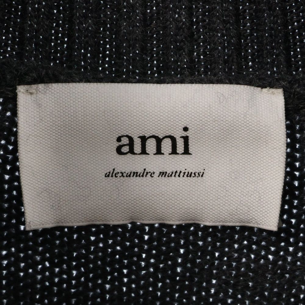 AMI PARIS アミパリス UKS402.018 24AW グレー×グレー ハートロゴタートルネックニット グレー L トップス ウール レディース 中古 AMI Alexandre Mattiussi ami paris アミパリス セーター UKS402
