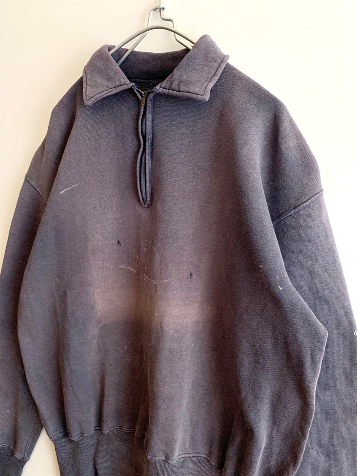 40s Vintage コの字留め ハーフジップスウェット - メルカリ