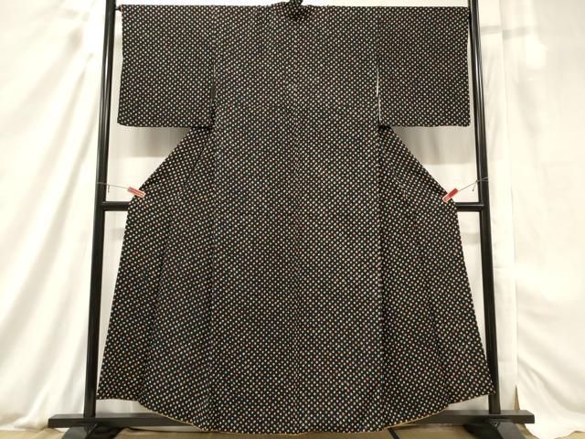 平和屋着物●上質な紬　絞り　鹿の子文様　正絹　逸品　AABD1095ck 平和屋着物○上質な紬 絞り 鹿の子文様 正絹 逸品 AABD1095ck