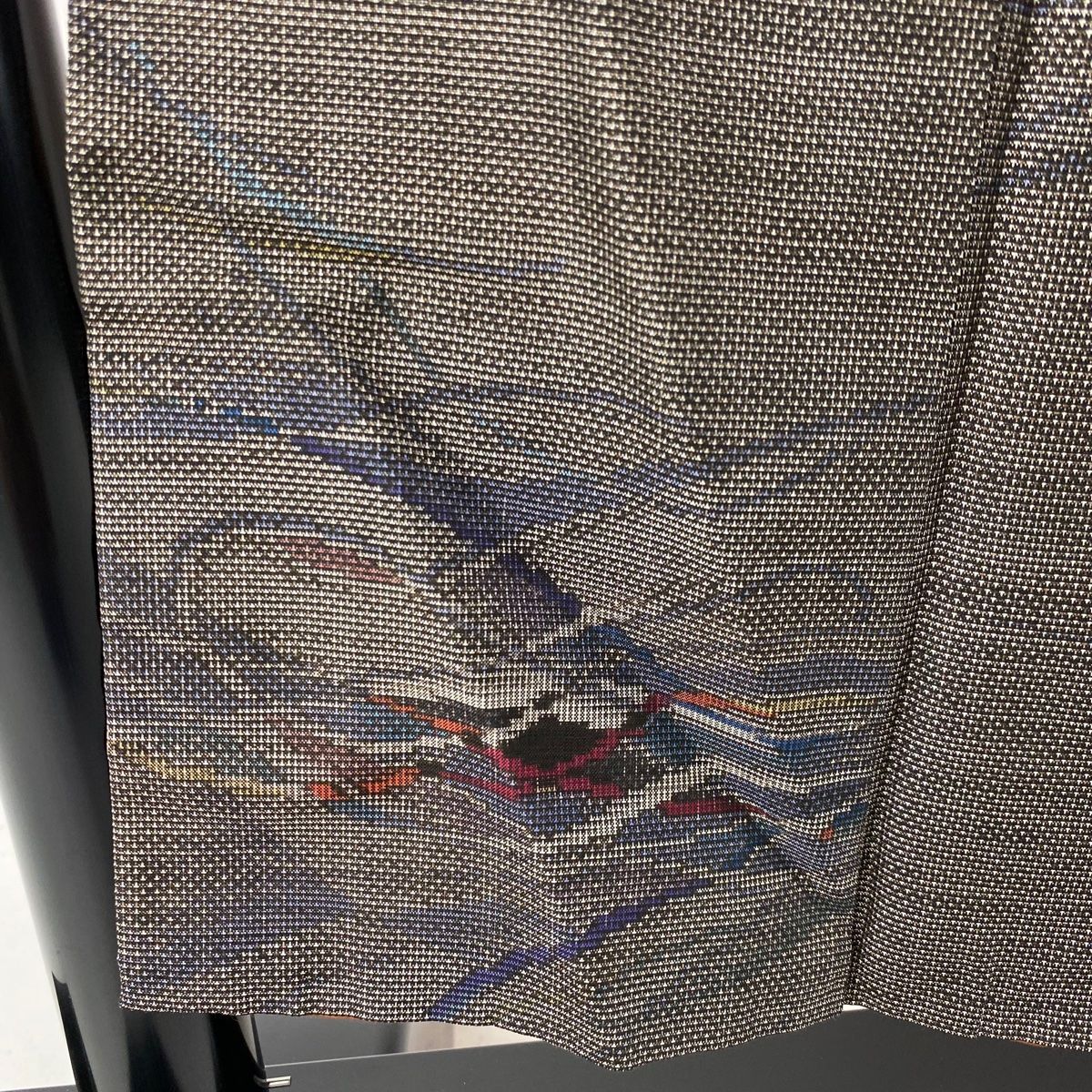 大島紬 身丈157cm 裄丈62cm S 袷 都喜ヱ門 純泥染 証紙 ロマンアート  