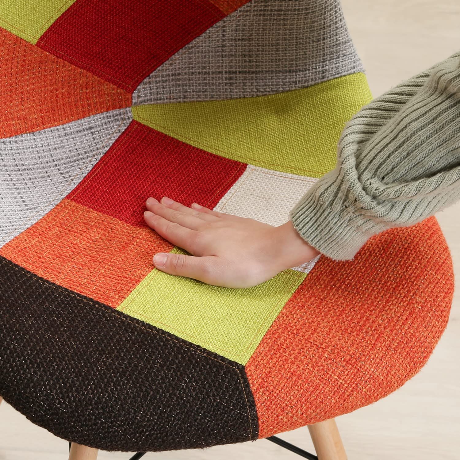 ダイニングチェア 2脚セット イームズチェア パッチワークデザイン椅子