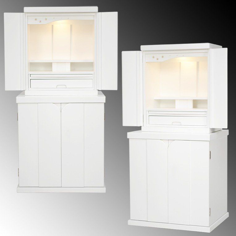 上下セット 未来18号＋仏壇台 春風 白 set-0109-18wh