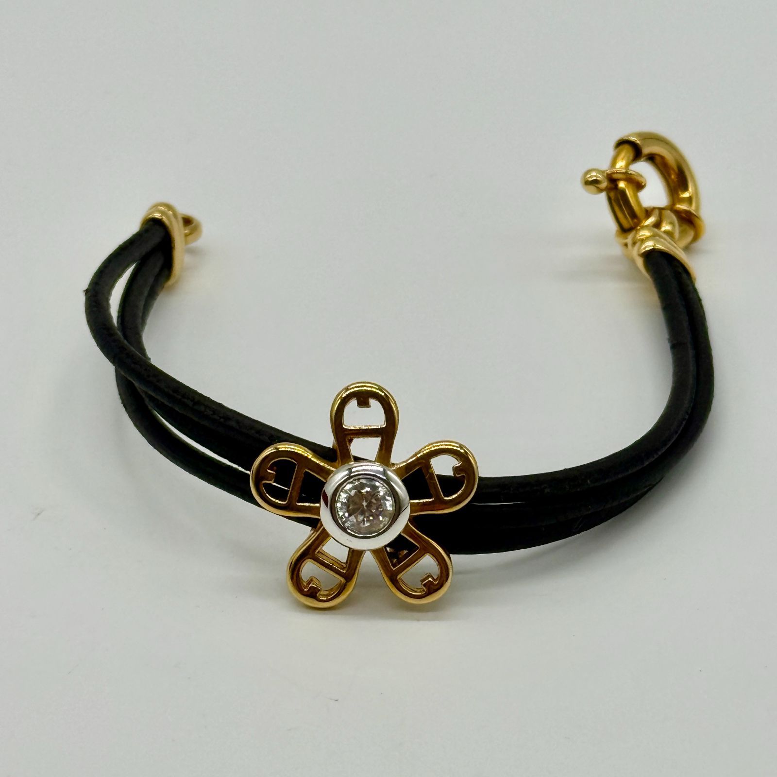 美品】AIGNER / アイグナー ブレスレット フラワーモチーフ ゴールド 