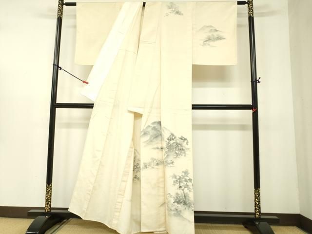 YK2様　美品　正絹単衣　創作紬地訪問着単品 新品 単衣 縦縞 着物“想いを綴って絣を紡ぎ風の軌跡に縞を引く