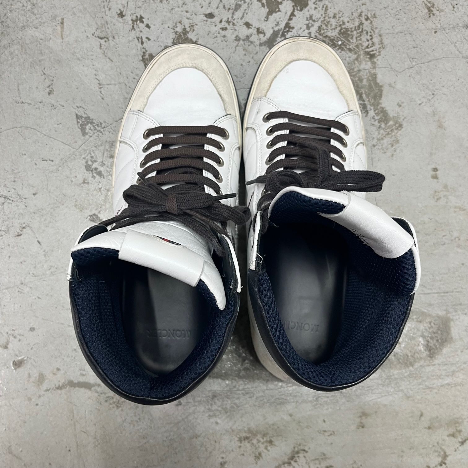 MONCLER NEW LYON レザー ハイカット スニーカー モンクレール 42 