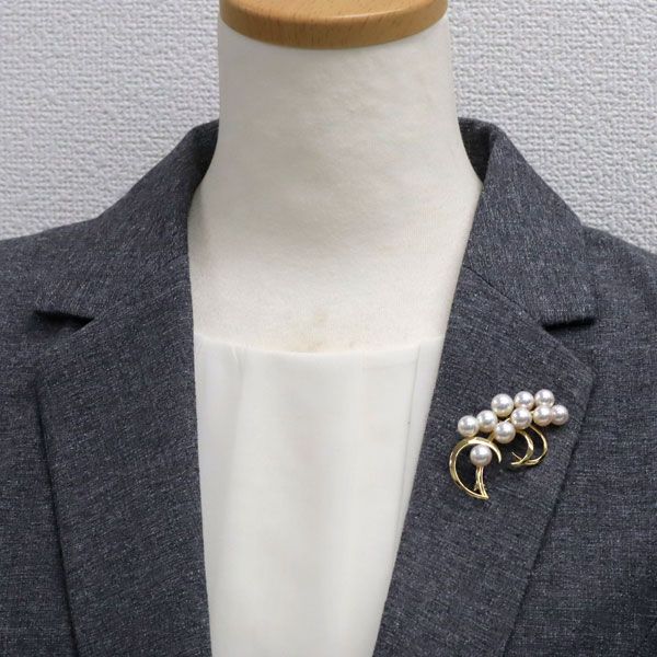 ミキモト K18YG アコヤ真珠 ブローチ 径約7.4-8.4mm - メルカリ 
