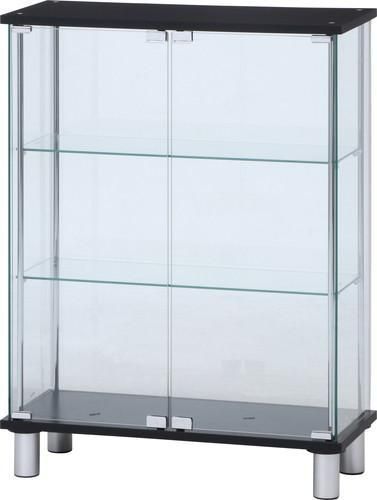 〇 ガラスディスプレイケース３段 ワイド ＢＫ 高さ９３ｃｍ 約幅70ｃｍ×28ｃｍ×93.5ｃｍ