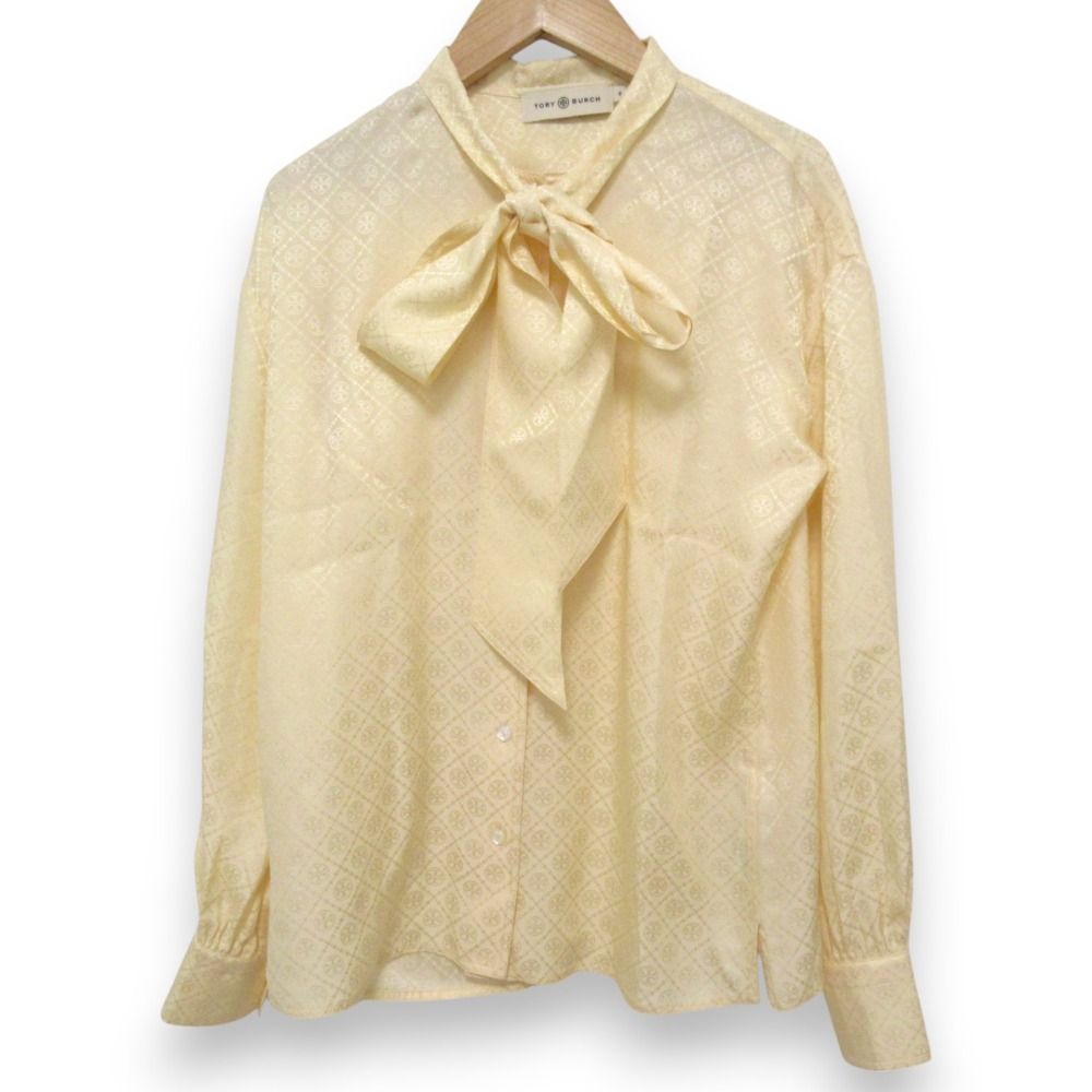 未使用 22SS TORY BURCH トリーバーチ シルク100％ ロゴモノグラム