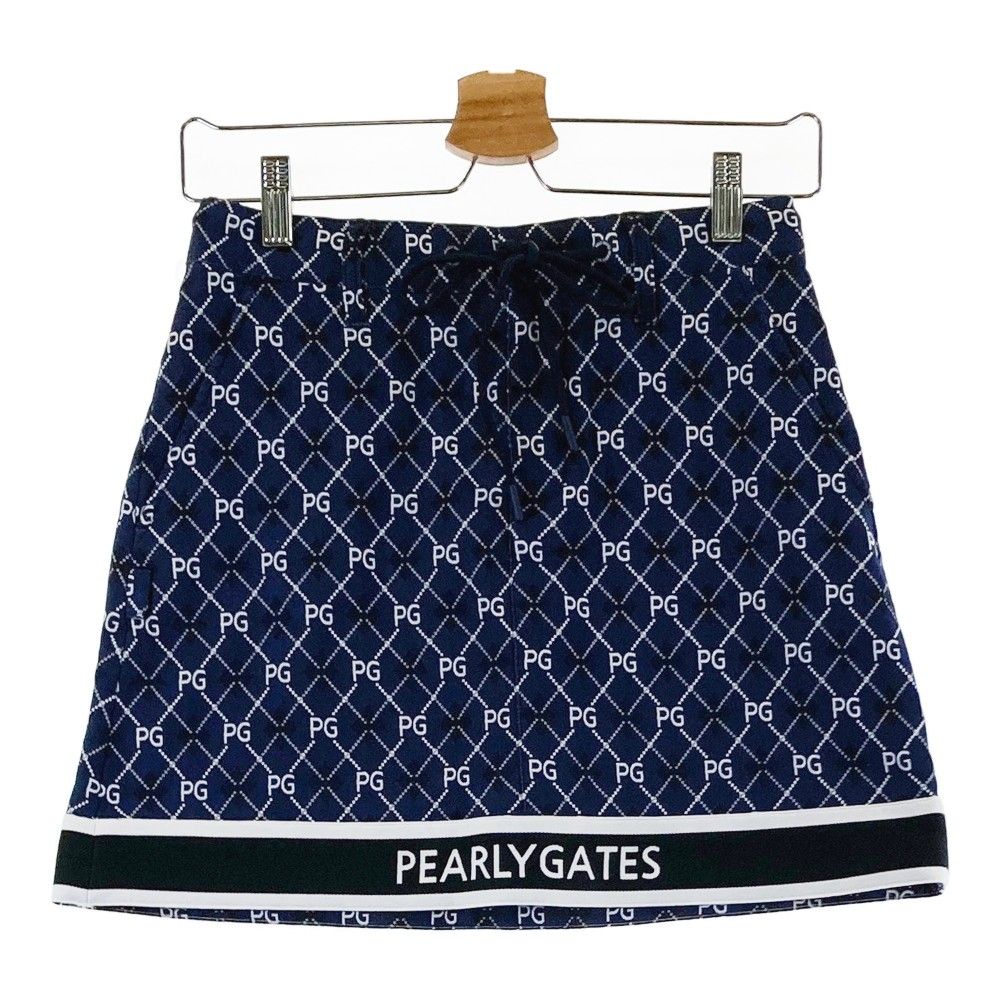 サイズ：0 PEARLY GATES パーリーゲイツ スカート 総柄 ネイビー系