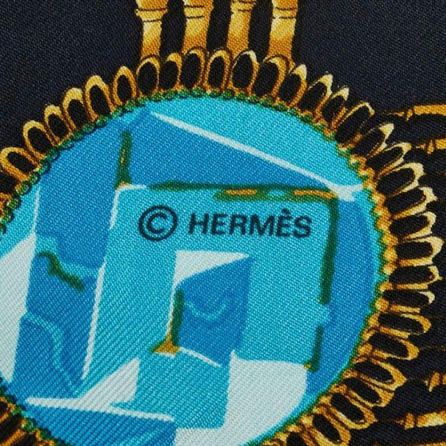 エルメス カレ90 大仏 仏像 カーニバル ブラック ゴールド HERMES HERMES エルメス カレ90 mexique メキシコ 仏像 スカーフ
