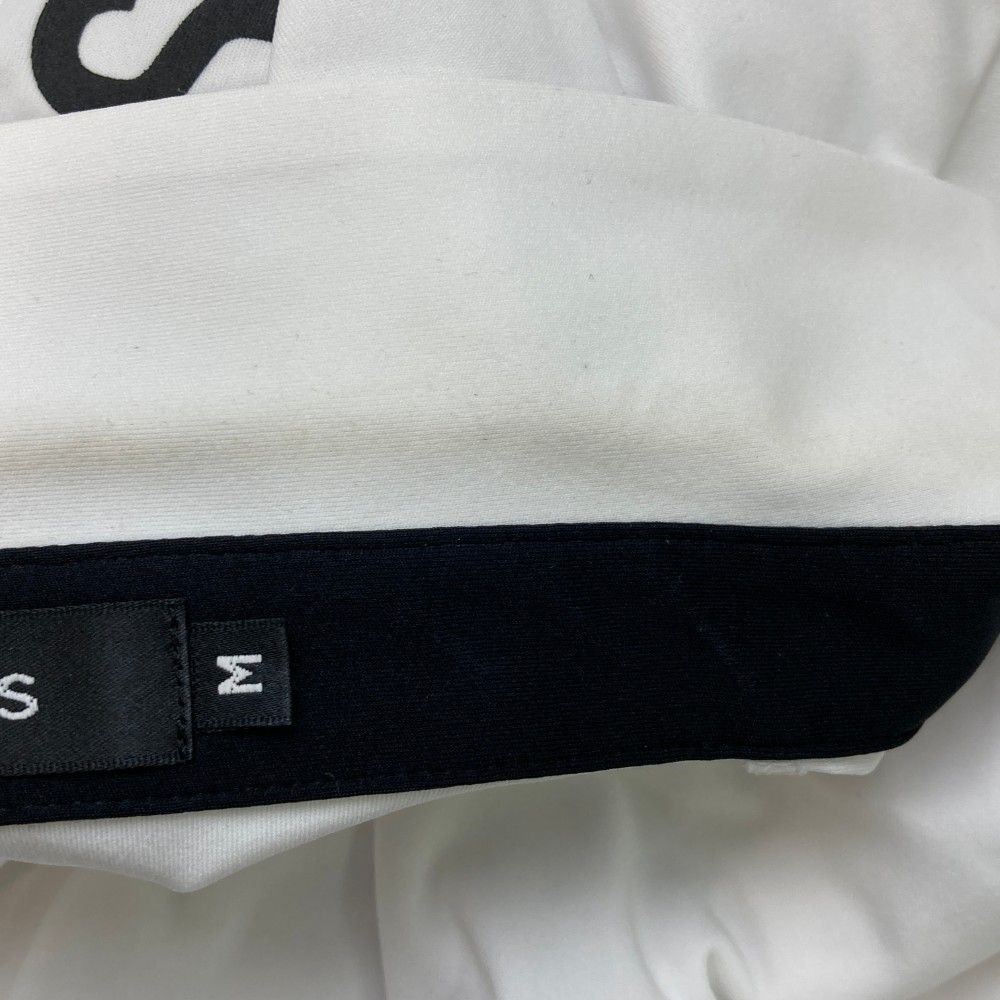 8YARDS ハチヤーズ ポロシャツ メンズM ホワイト ロゴ カジュアル ハチヤーズ 半袖ポロシャツ 白×黒 バックロゴ ロゴワッペン