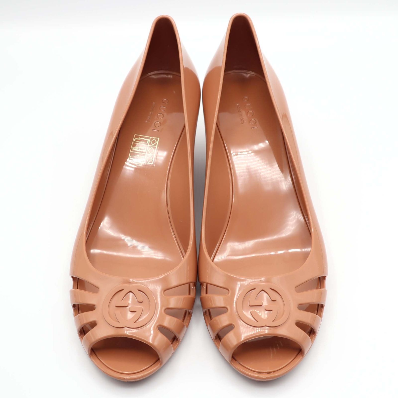 GUCCI グッチ サンダル ラバーパンプス オープントゥ ウェッジソール 