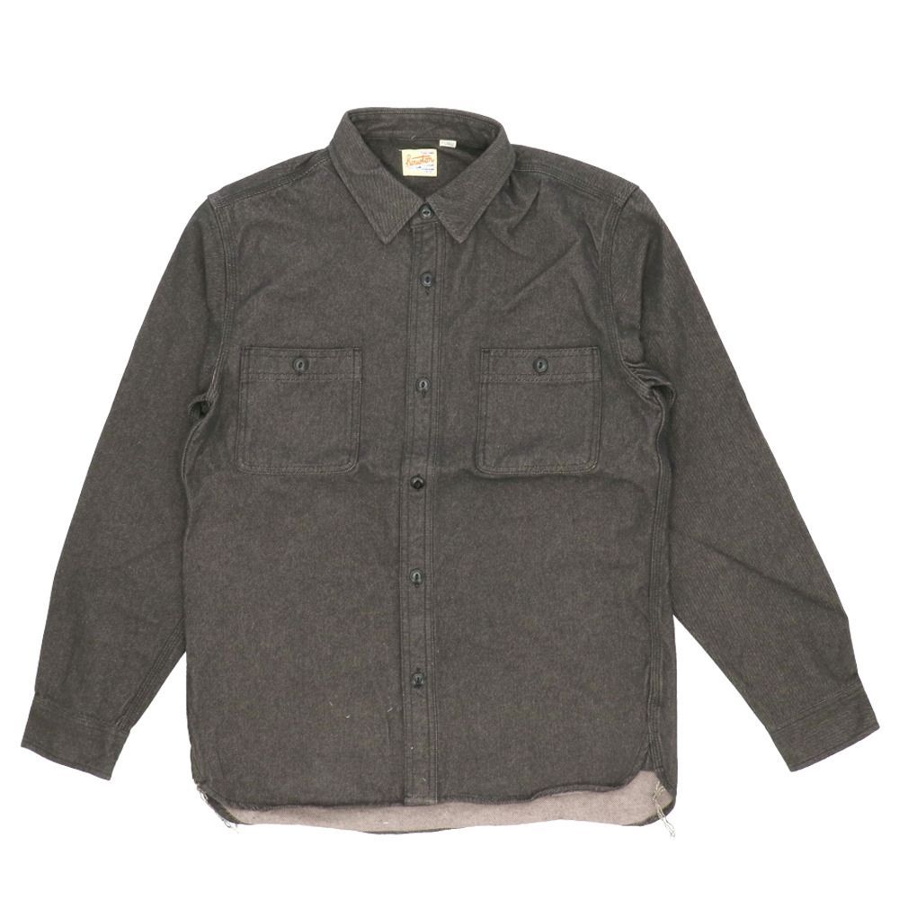 GRAY  XLサイズ  HOUSTON ヒューストン ソリッドビエラシャツ HOUSTON ヒューストン 厚手 シャツ メンズ 長袖 ワークシャツ 長袖シャツ ビエラシャツ 秋 冬 重ね着 無地 コットン 大きいサイズ オー