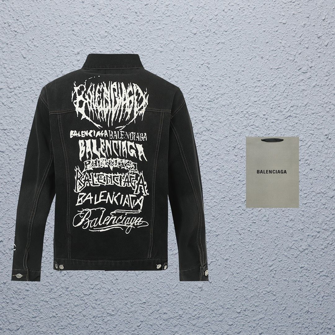 BALENCIAGA メンズ デニムジャケット フレームグラフィティ ウォッシュデニム S-XL | ♥品