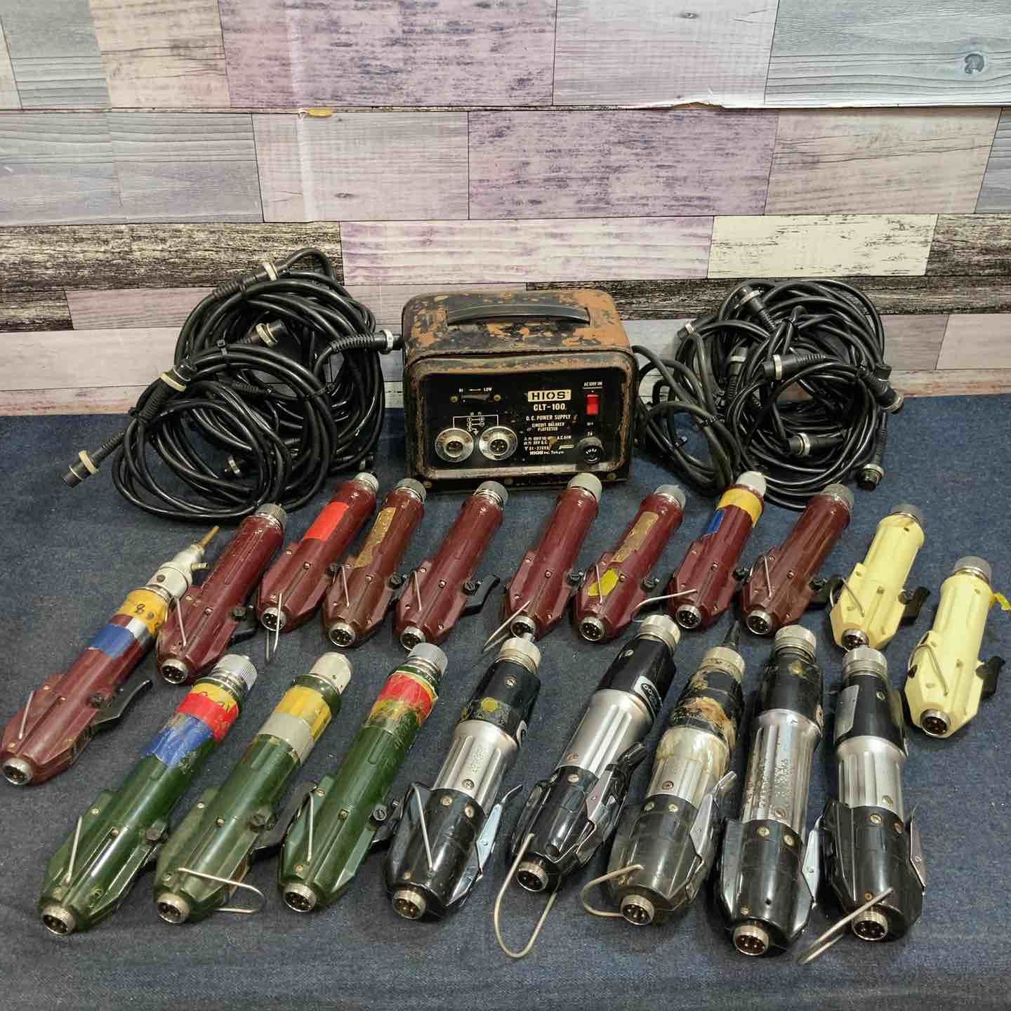 ハイオス HIOS 電源1台 CLT-100 ＆電動ドライバー19台＆ケーブル13本セット CL-7000 CL-4000 α-5000など 八潮店