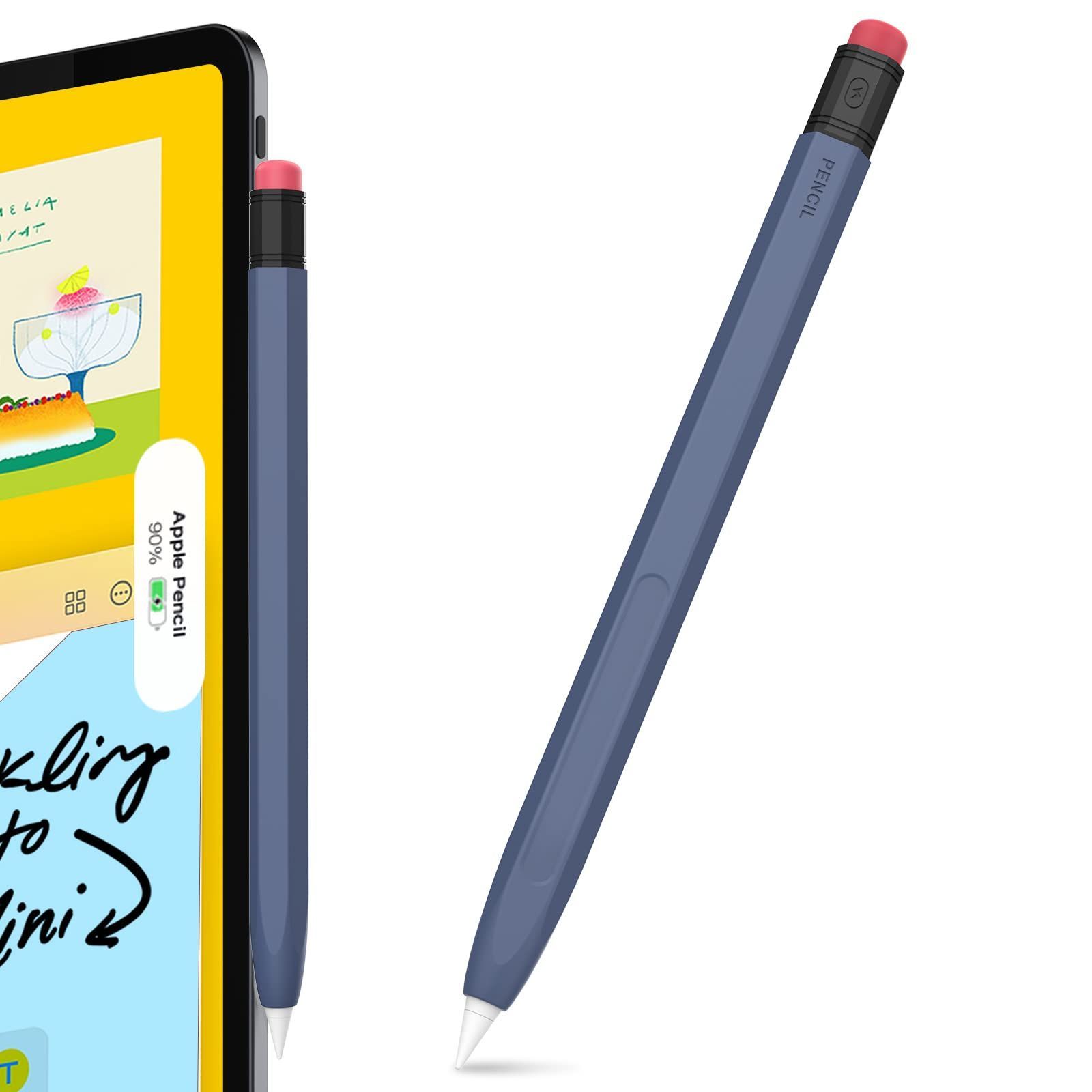 商品 AhaStyle Apple Pencil Pro 第二世代用シリコン保護ケース 鉛筆レトロデザイン 柔らかなシリコン材質 第二世代のみに適用 ワイヤレス充電対応