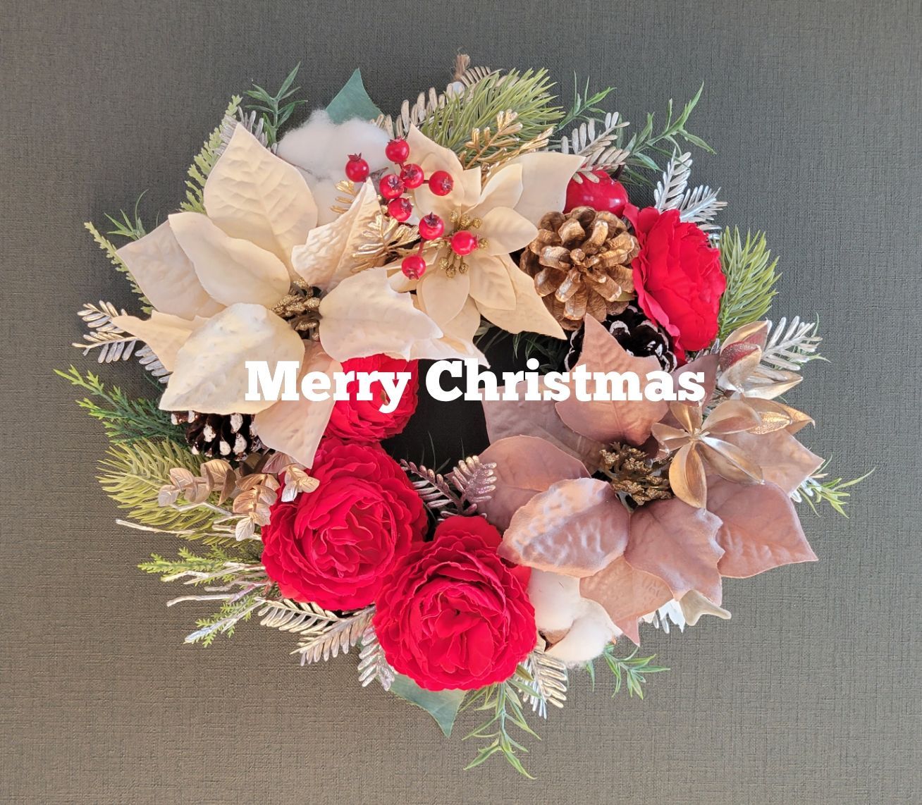 Merry Christmas ＊*ちょっと大きめ35㎝   クリスマスリース Merry Christmas ＊*ちょっと大きめ35㎝ クリスマスリース - メルカリ