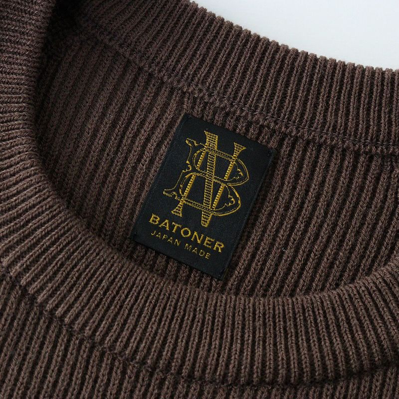 バトナー BATONER ウール100% HARD TWIST WOOL CREW NECK ハード