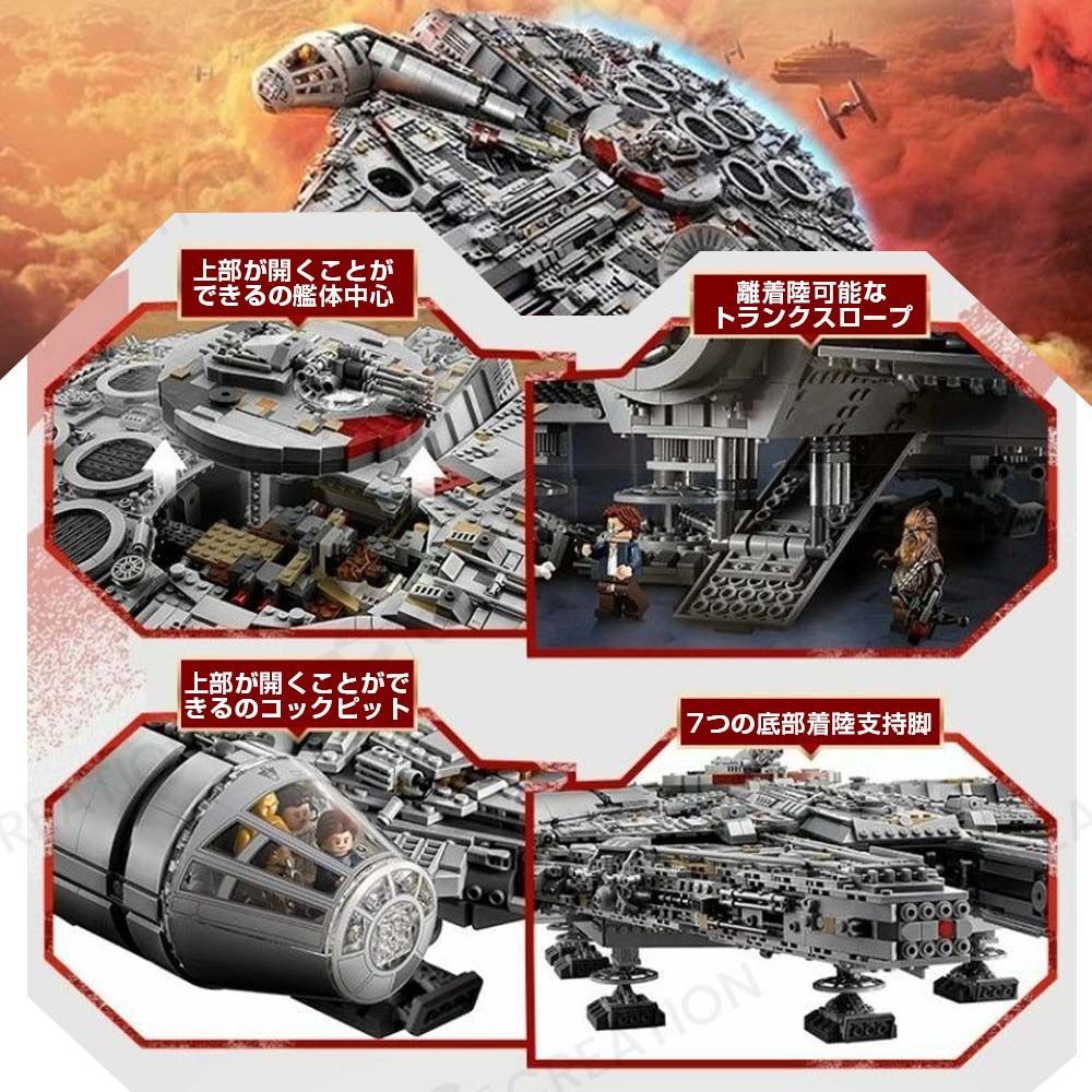 Millennium Falcon模型 スターウォーズ モデルブロック7541+pcs Millennium Falcon模型 スターウォーズ モデルブロック7541+pcs