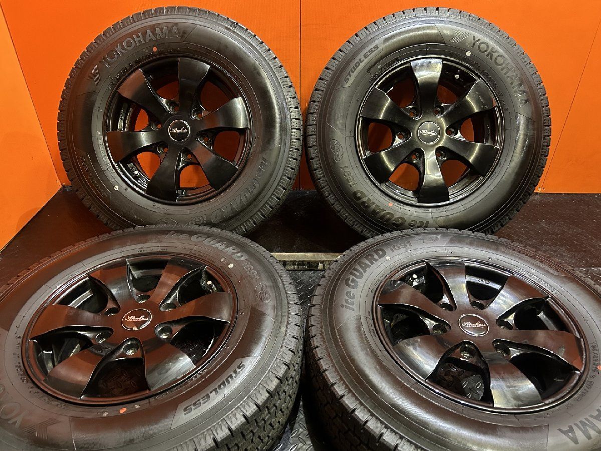 タイヤ走行短め YOKOHAMA iG91 195|80R15 107|105L LT スタッドレス kircheis 15インチ 6J6HPCD139.7 33 23年製 ハイエース等 VTI146