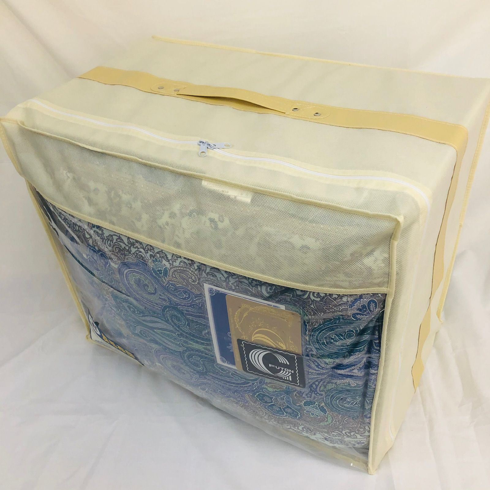 羽毛布団 ダブル ポーランド産ホワイトマザーグース 日本製 sk6492ブルー