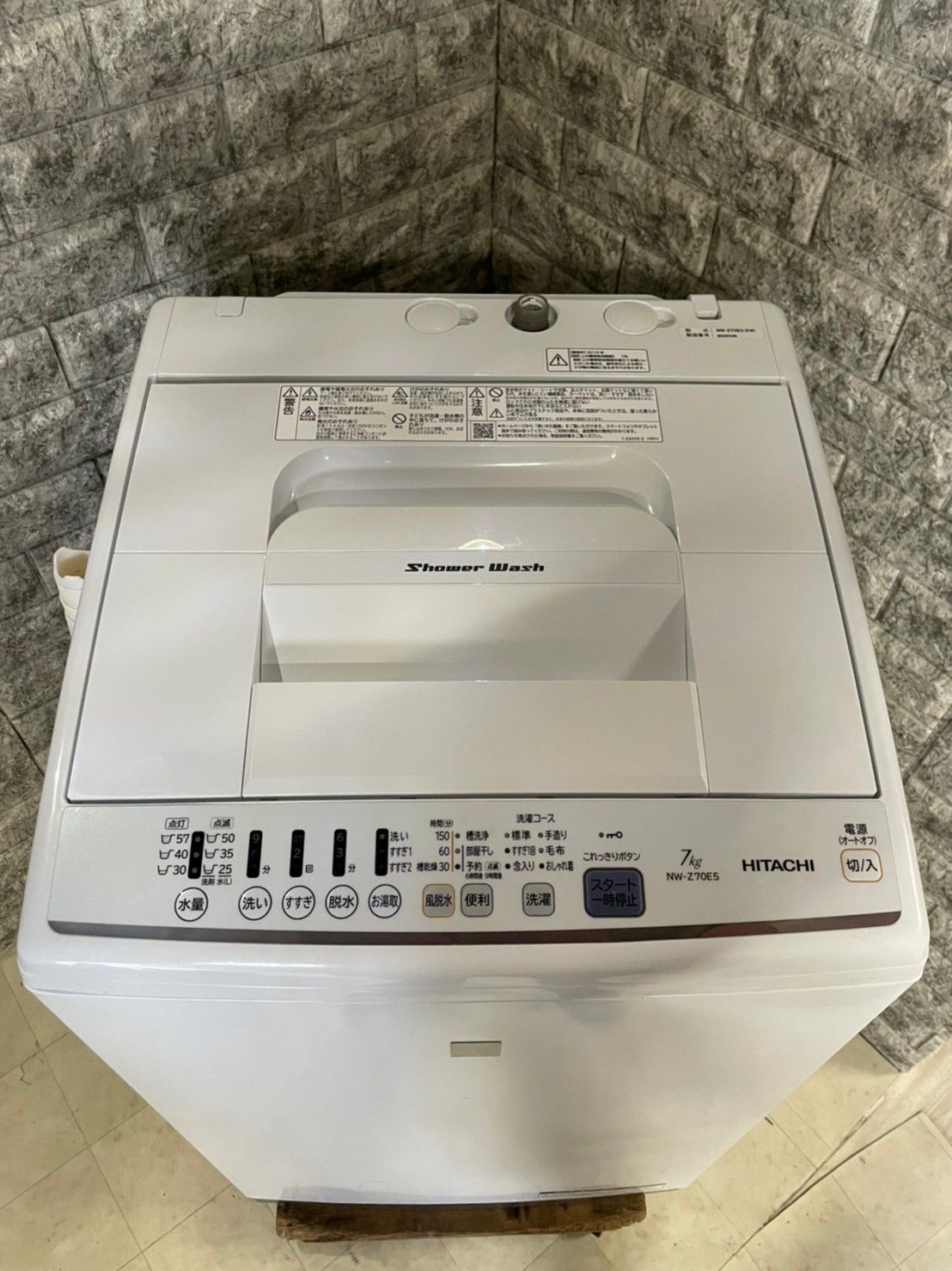 ID 374850  洗濯機7K　日立　２０１８年　NW-270E5 全国送料無料☆3か月保障付き☆洗濯機☆2018年☆日立☆NW-Z70E5☆7.0kg