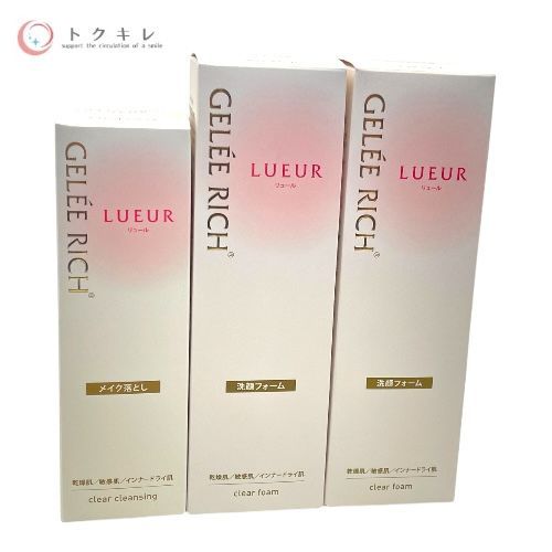 トクキレ 全薬工業 ジュレリッチ リュール クリアフォーム 2本＆クリアクレンジング 1本 計3本セット ｜肌にやさしいメイク落とし 洗顔フォーム◎
