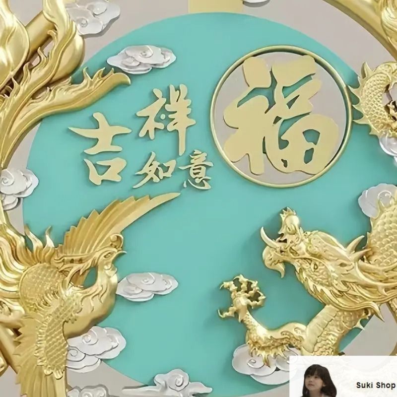 ドラゴン 龍 竜 鳳凰 鳥 樹脂 ブルー 青 置物 オブジェ 金龍