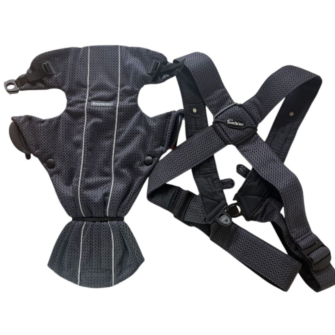 美品 BABYBJÖRN ベビービョルン MINI アンスラサイトレパード BABYBJORN（ベビービョルン） 抱っこ紐 ミニ エアー MINI Air アンスラ