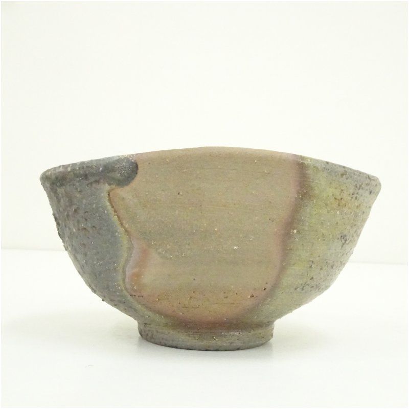 備前焼 夕立受窯 的野求造 茶碗（箱付） 茶道 抹茶 おしゃれ 抹茶茶碗