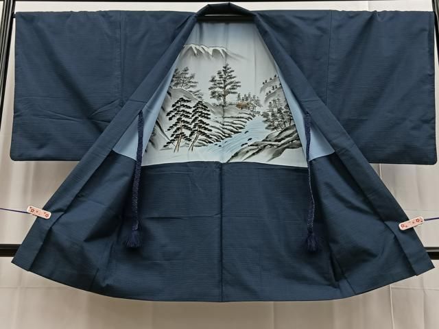 平和屋着物＃男性 羽織 本場大島紬 幾何学文様 正絹 逸品 未使用