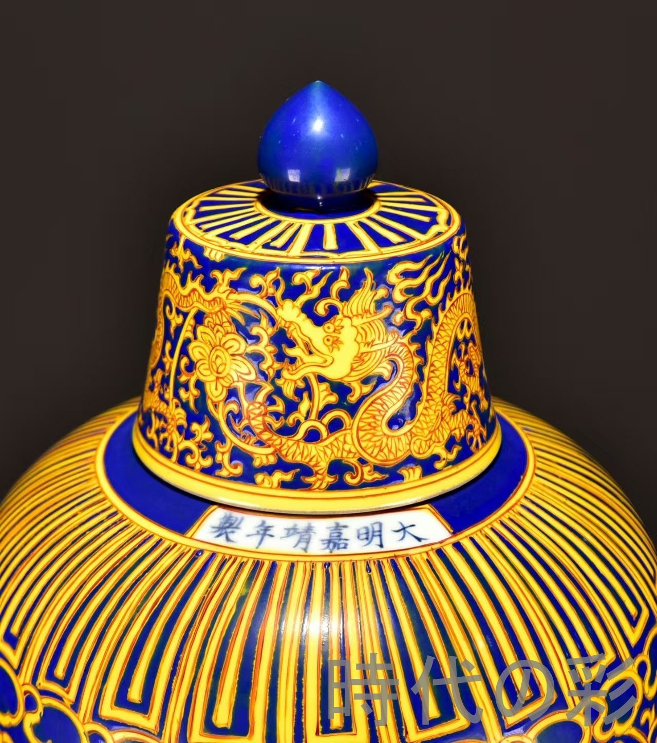 中国 大明嘉靖年製 染付 龍づくし 壺 花瓶 九龍 九竜 花器 骨董品 唐物