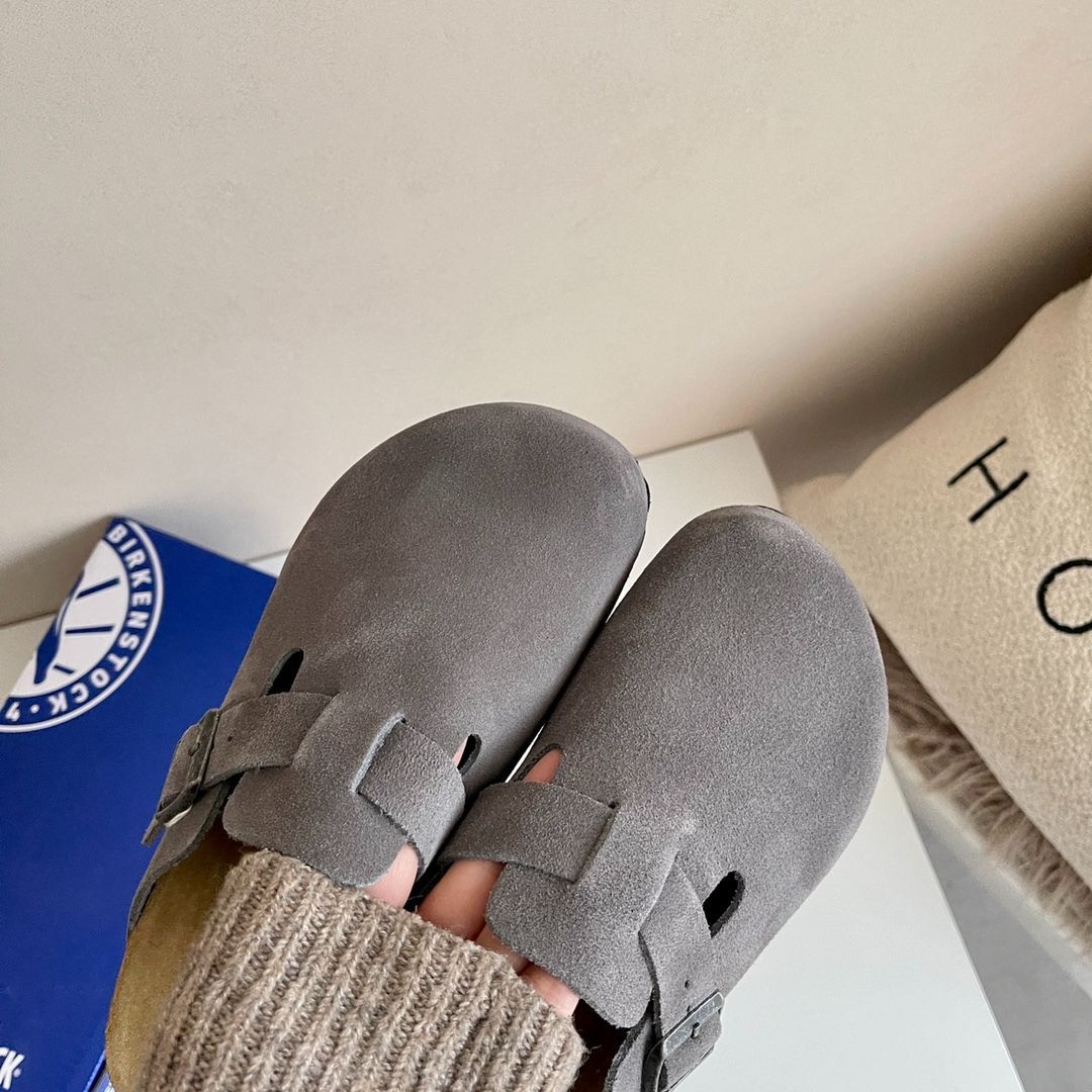 BIRKENSTOCK ビルケンシュトック ボストン サンダル スエード グレー