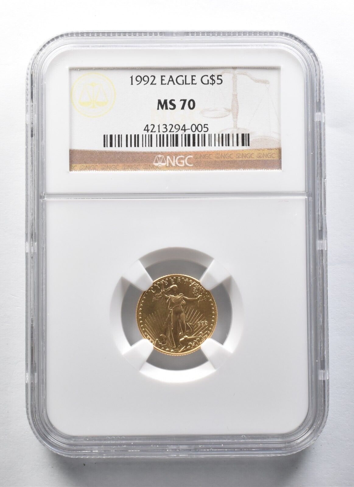 MS70 1992年 5ドル アメリカン ゴールド イーグル 1|10オンス ゴールド NGC