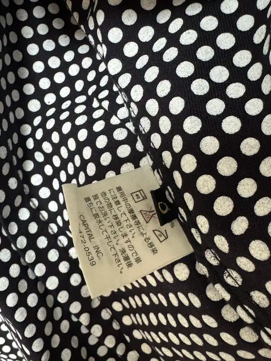 資本 ドット柄 半袖 ブラウス シャツ