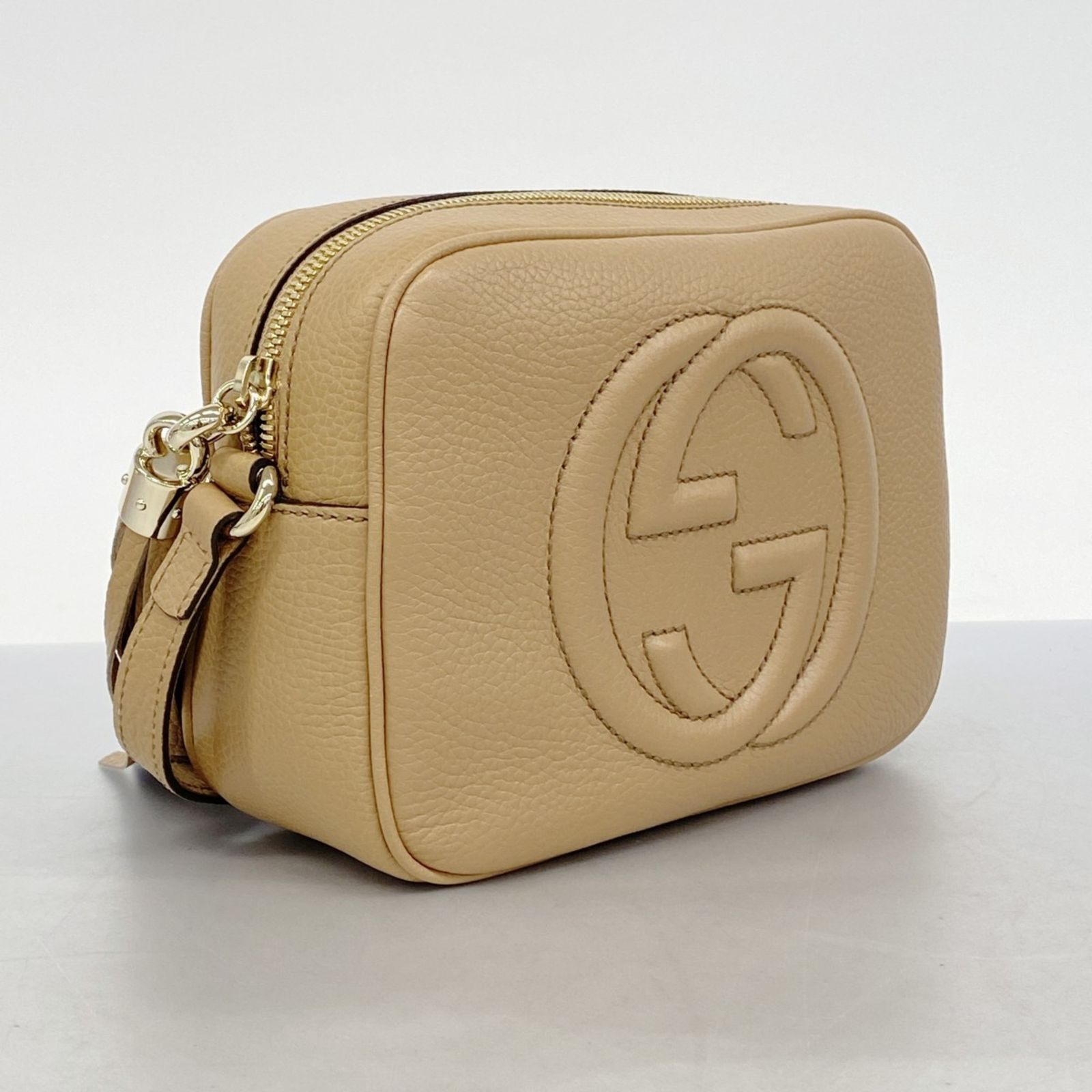 GUCCI ベージュ　レザー ショルダーバッグ グッチ(Gucci) グッチ ショルダーバッグ ソーホー 722319 レザー