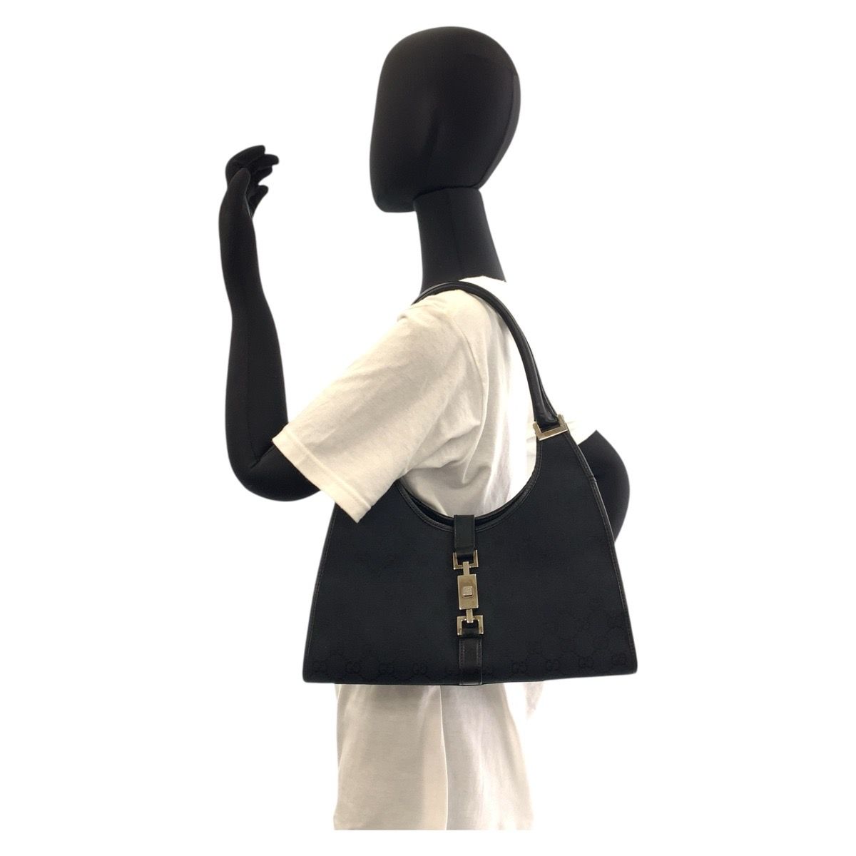 GUCCI グッチ ジャッキー ブラック 黒 GGキャンバス/レザー 002 1067  