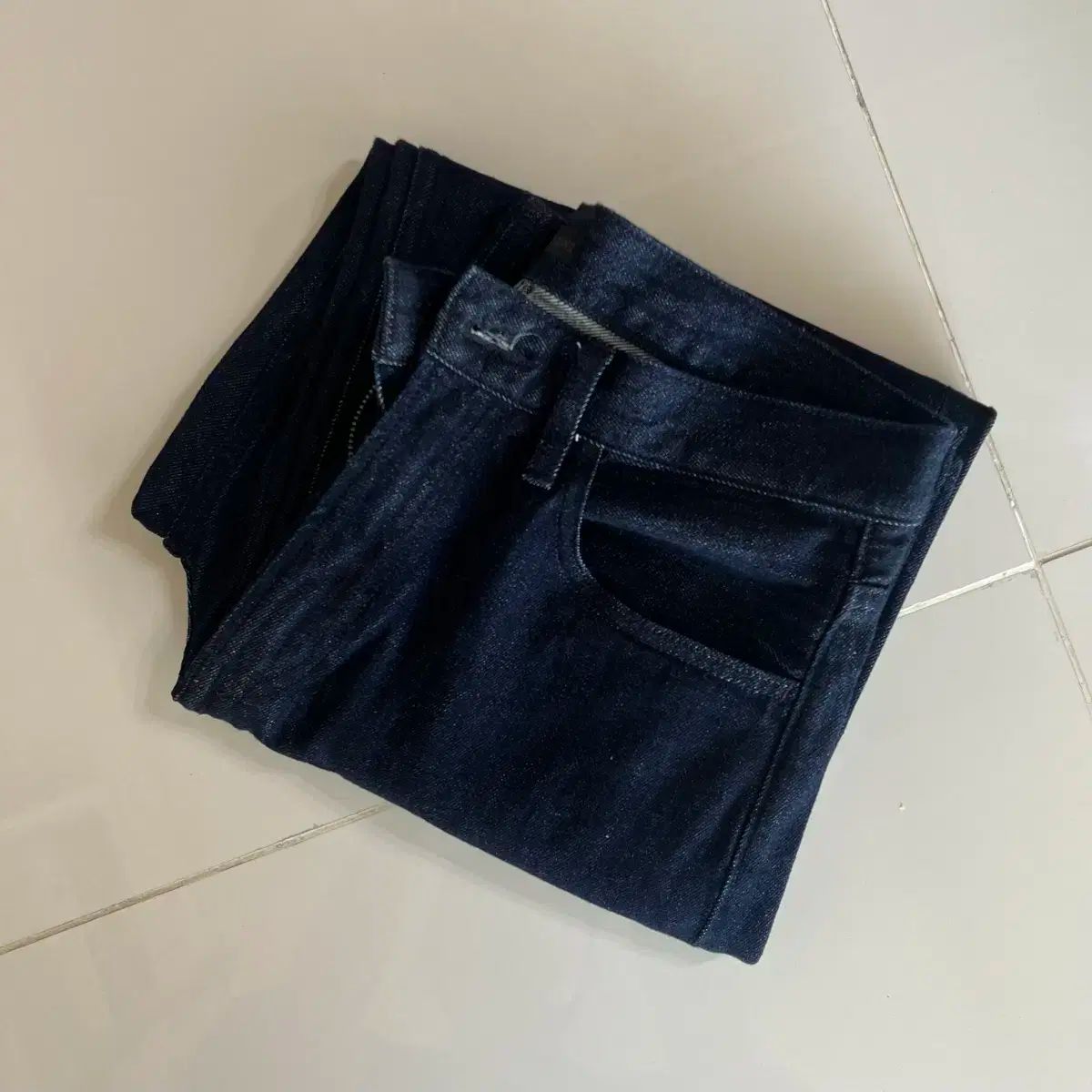 UNIQLO(ユニクロ) ワイドストレート ジーンズ 30 インディゴブルー