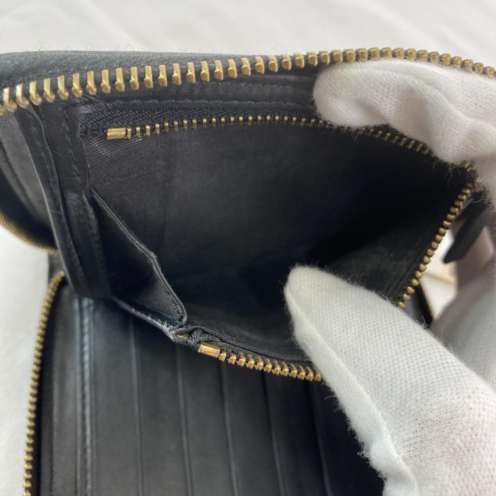 中古】VERSACE Barocco Wallet ブラック ヴェルサーチ バロッコ  