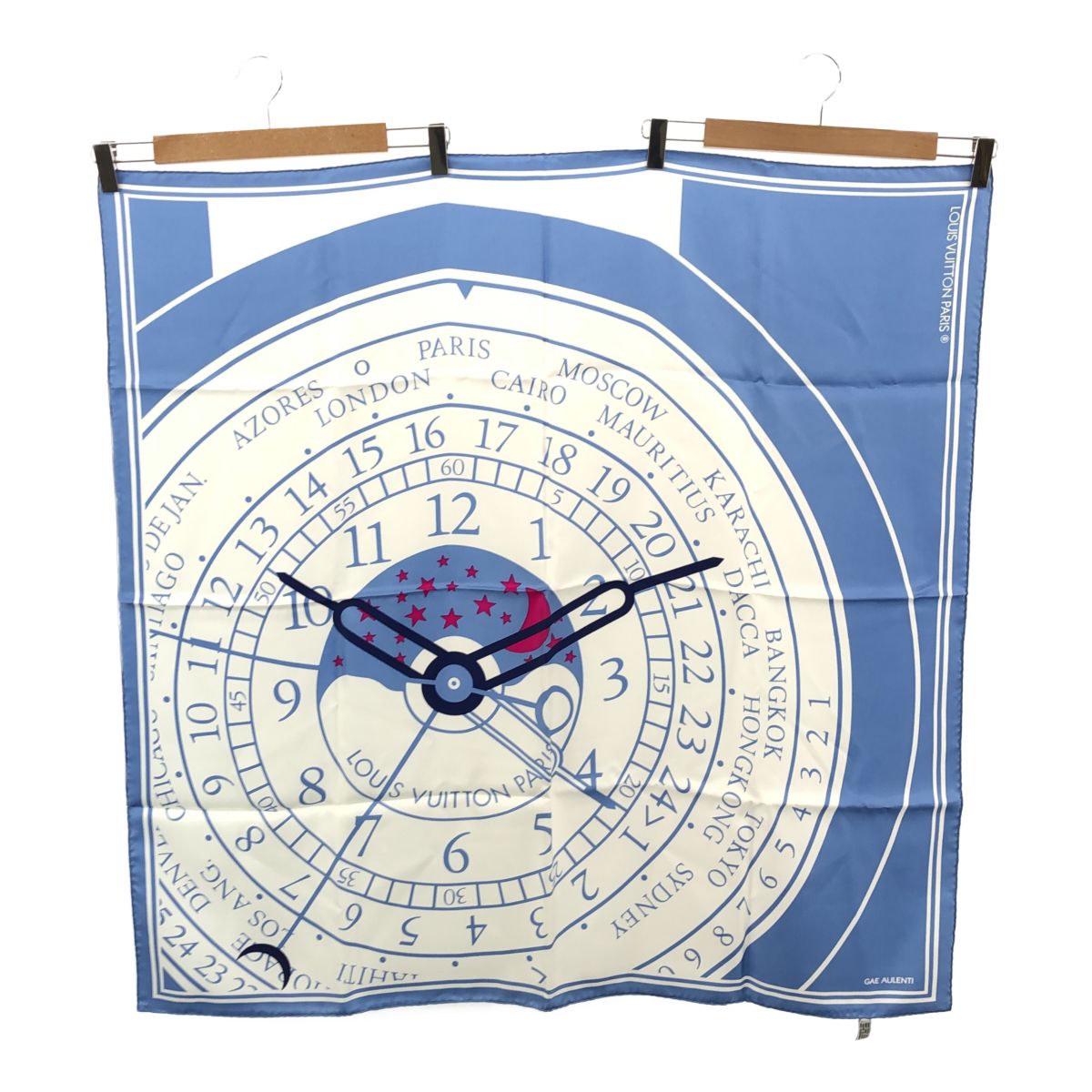 スカーフ LV ルイヴィトン モントレ GAE AULENTI シルク ブルー系