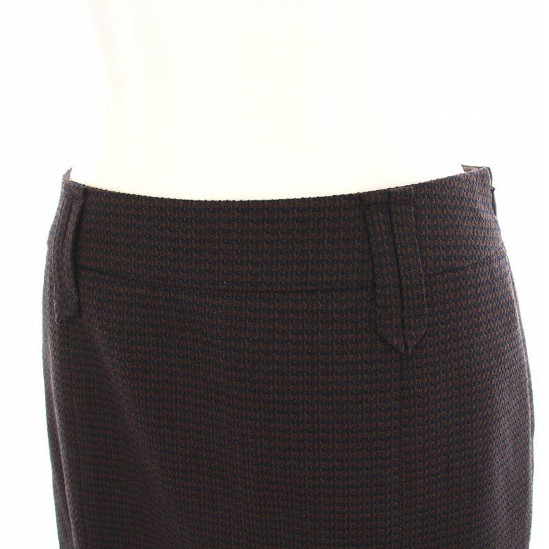 バーバリー BURBERRY タイトスカート ミニ 38 茶 黒 FXE67-753