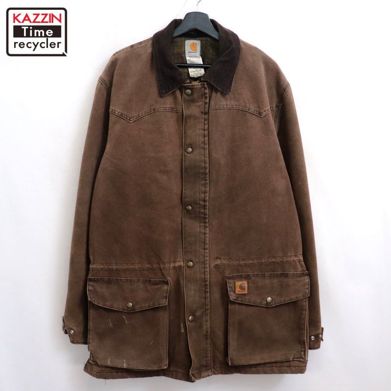 00s Carhartt ランチコート 裏地チェック C52CHT ジャケット メンズ 表記Lサイズ