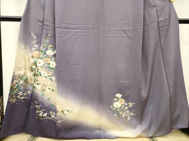 平和屋着物▽訪問着 螺鈿 草花文 暈し染め 金彩 正絹 逸品