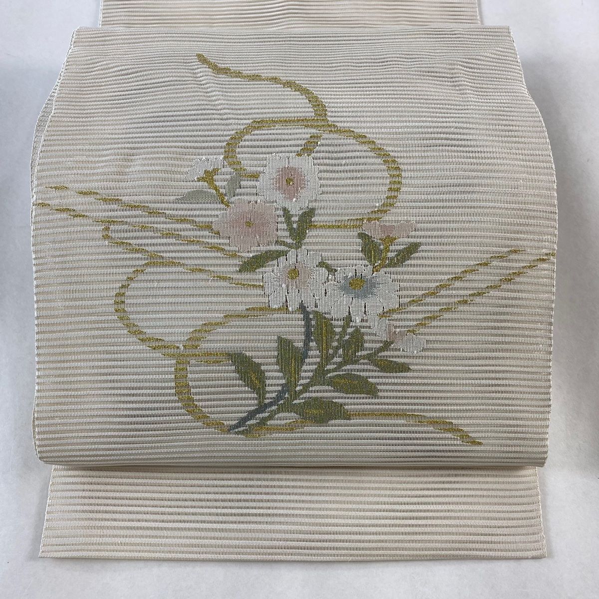名古屋帯 正絹 セミフォーマル クリーム色 金糸 壺 梅 松葉仕立て 楽天市場】＼2点で3％OFFクーポン／[ 日本製 ] 正絹 金銀 バイ