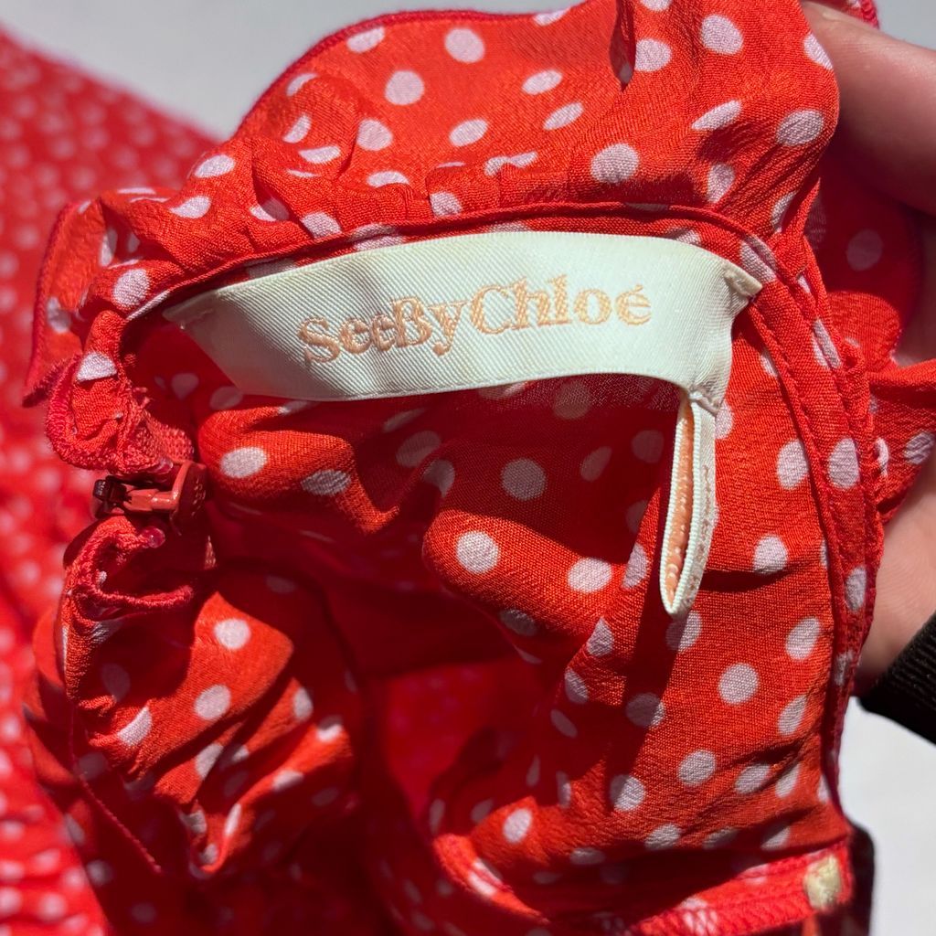 SeeByChloe 超美品♡マットな質感の赤のパンプス♡シーバイクロエ SEE BY CHLOE(シーバイクロエ)フューシャピンクラバーサンダル