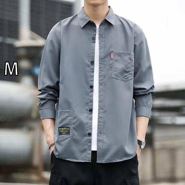 [M]メンズ ファッション 服 男性用 オシャレ シンプル 大人 かっこいい 大きいサイズ ストリート 紳士服 夏 冷感 長袖 シャツ カジュアル トップス ワークシャツ ジャケット